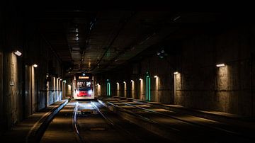 Underground charm: Tram in the Tramtunnel by Denny van der Vaart