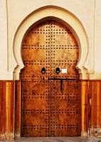 Brown, wooden door in Morocco