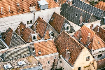 Uitzicht over de daken in Hanzestad Kampen van Sjoerd van der Wal Fotografie