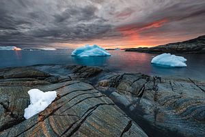 Coucher de soleil à Ilulissat - Disko Bay, Groenland sur Martijn Smeets