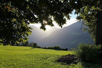 Morgensonne in den Dolomiten von Louise Poortvliet