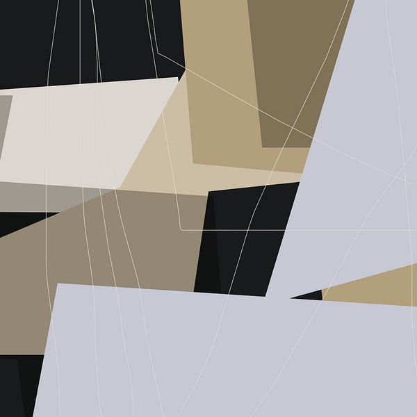Formes géométriques modernes en bleu, marron et noir par Dina Dankers