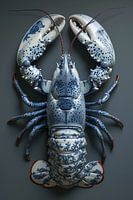 Lobster in delft blue porcelain - Dunto special collection