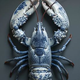 Kreeft in delfts blauw porselein - Dunto special collection van Dunto Venaar