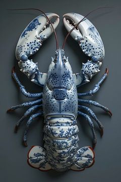 Lobster in delft blue porcelain - Dunto special collection by Dunto Venaar