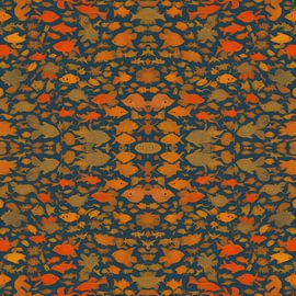 Fish and decorative fish shapes design by Wilfried van Dokkumburg