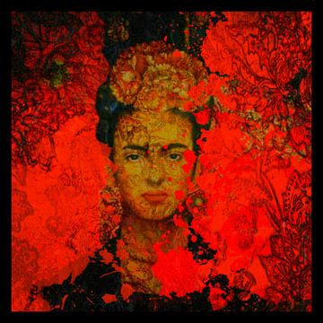 Motief Frida - Oranje - Frame 02 van Felix von Altersheim