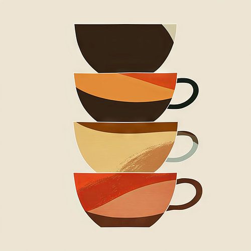 Abstracte koffiekopjes