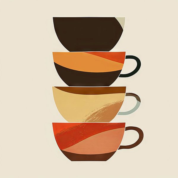 Abstract coffee cups by Poster Art Shop