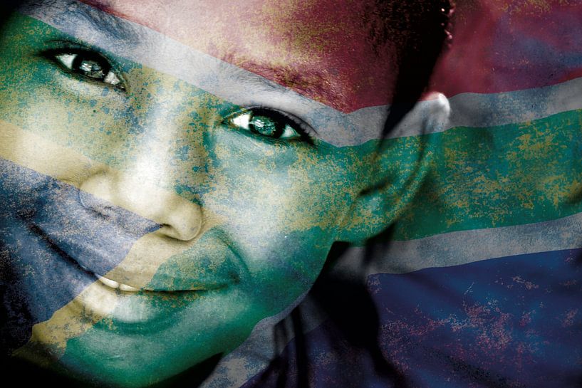 Mixed art: Zuid-Afrikaans jongetje van Heleen van de Ven