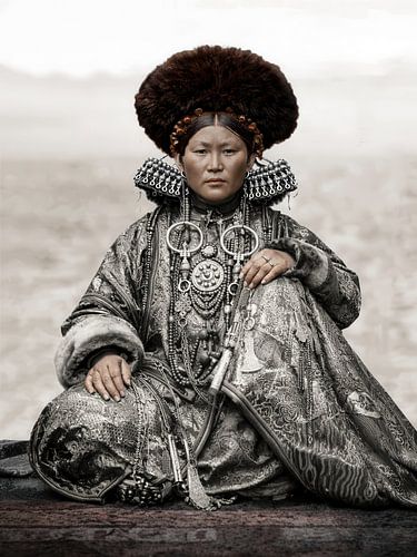 Porträt (restauriert) einer Prinzessin aus der Mongolei aus dem Jahr 1920