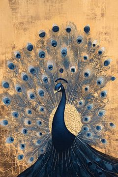 Pfau im goldenen Kunststil von Imperial Art House