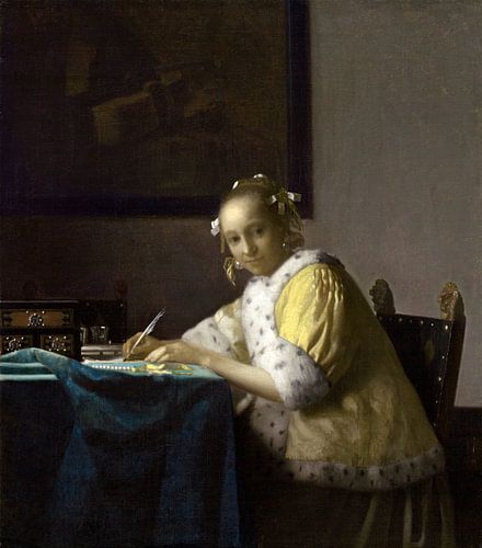 Jeune Femme écrivant une lettre, Johannes Vermeer