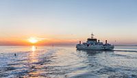 Veerboot Ameland tijdens Zonsondergang
