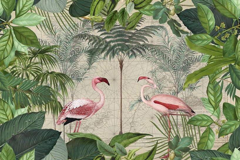 Green Flamingo Paradise by Andrea Haase