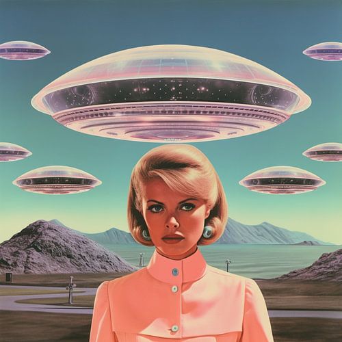 UFO Barbie Collage Art