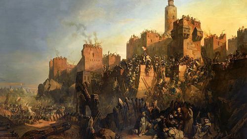 Claudius Jacquand,De verovering van Jeruzalem door Jacques de Mo
