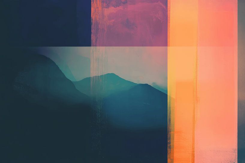 Neon landscape, modern and abstract by Studio Allee