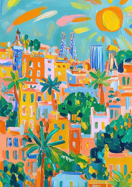 Barcelone Gaudí dans le style Matisse par Niklas Maximilian