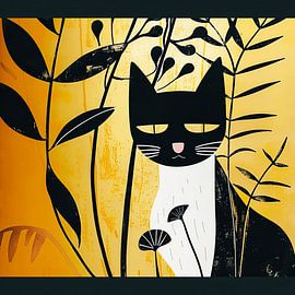 Decorative cat illustration for children's room