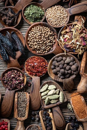 Selectie van exotische specerijen uit de hele wereld IV