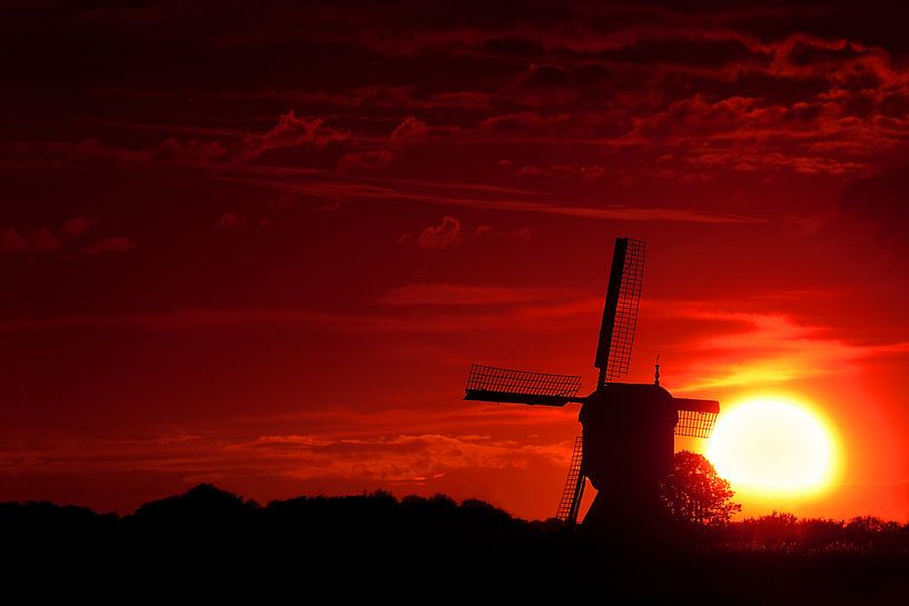 Mühle bei einer untergehenden Sonne von Halma Fotografie