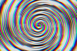 Spirale multicolore, conception numérique originale sur Annavee