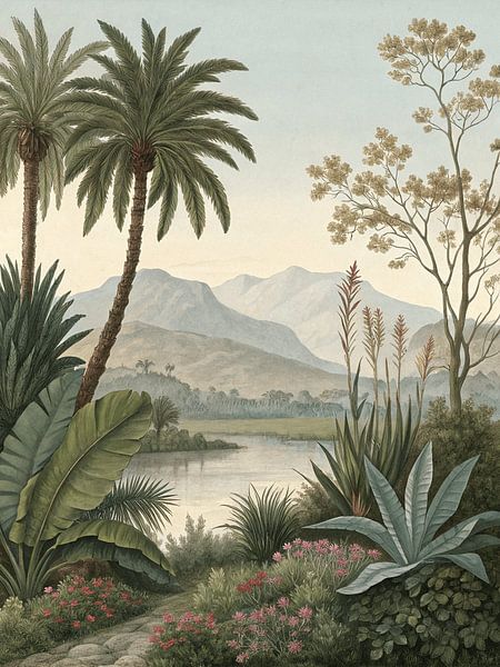 Vue tropicale au bord du lac par Artistic