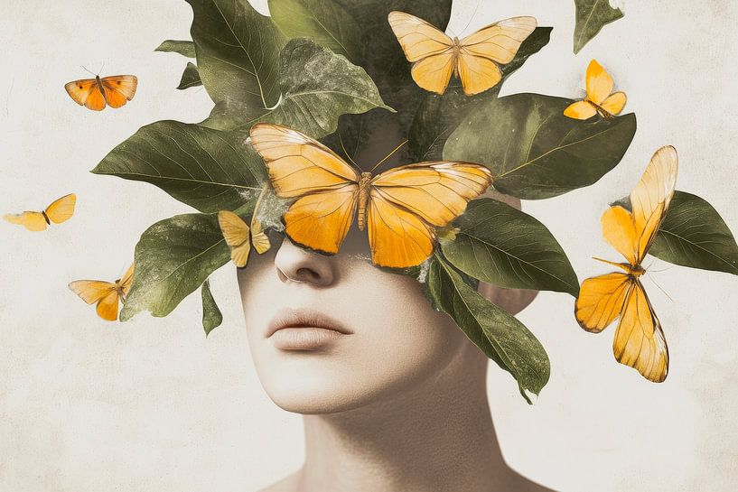 Ailes de la pensée - papillons jaunes par Poster Art Shop