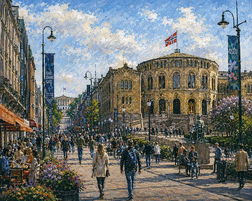 Oslo in Norway painting.