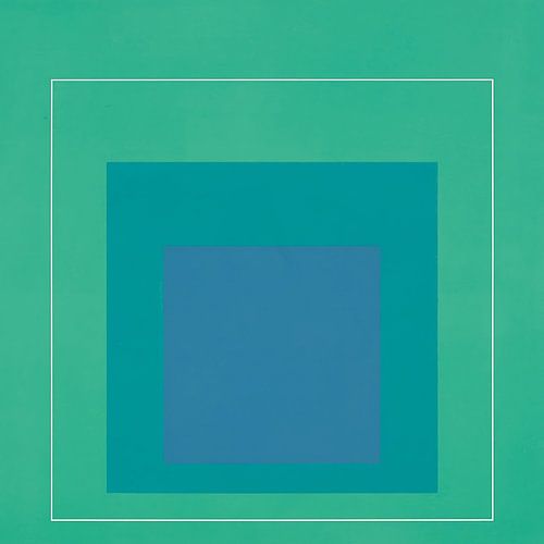 Josef Albers - Hommage aan het vierkant, groen, blauw, 2. Hoge resolutie