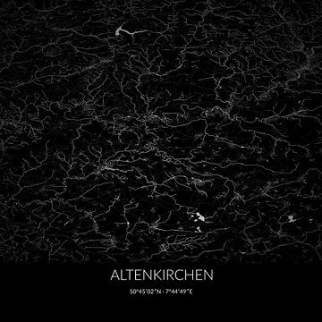 Carte en noir et blanc d'Altenkirchen, Rhénanie-Palatinat, Allemagne. sur Rezona