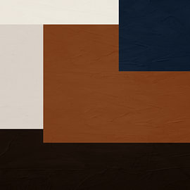 Minimalist abstract art featuring geometric shapes in earth tones by Online Arts