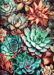 Blumen botanisches Muster 18 #succulent von JBJart Justyna Jaszke