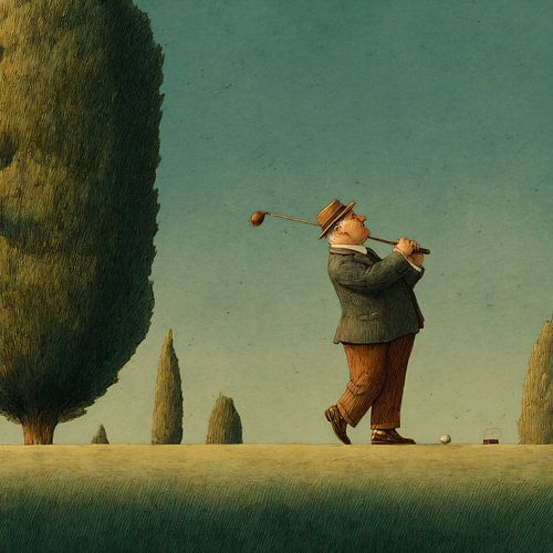 golfeur heureux