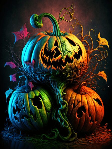 surreal Halloween pumpkin miniature world autumn season fabulous by gm_designs