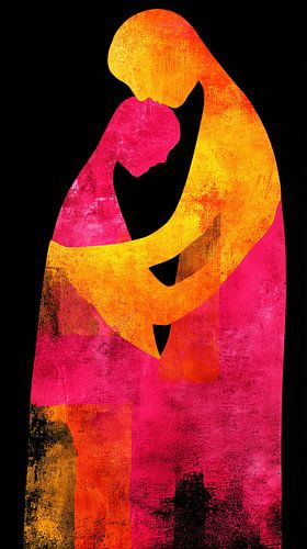Gouden en roze omhelzing