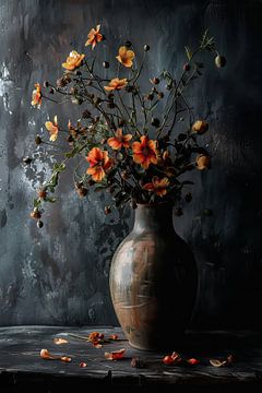 Still life of orange flowers by Thea