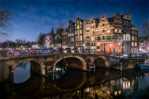 Amsterdam Papiermolensluis in de Avond
