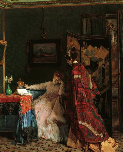 Alfred Emile Stevens,Het bezoek, voor 1869