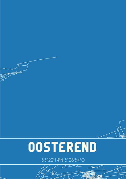 Blueprint | Map | Oosterend (Fryslan) by Prints of Place