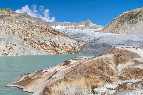 De Rhonegletsjer in de Zwitserse Alpen