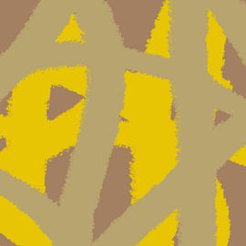 Modern abstract art. Lines in bright colors. Yellow, beige, brown. by Dina Dankers