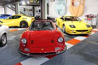 A Ferrari Dino 246 and a Ferrari 550 Maranello