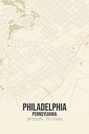 Vintage map of Philadelphia (Pennsylvania), USA. by Prints of Place