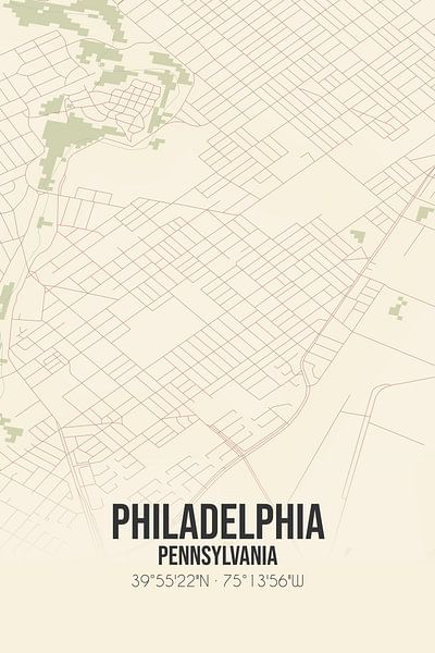 Carte ancienne de Philadelphie (Pennsylvanie), Etats-Unis. par Affiches de lieux