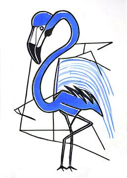 Flamingo blau von Bianca ter Riet
