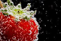 Aardbei in bubbels