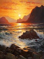 Waves in Lofoten's Midnight Sun