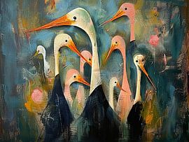Birds | Living room by Abstract Painting
